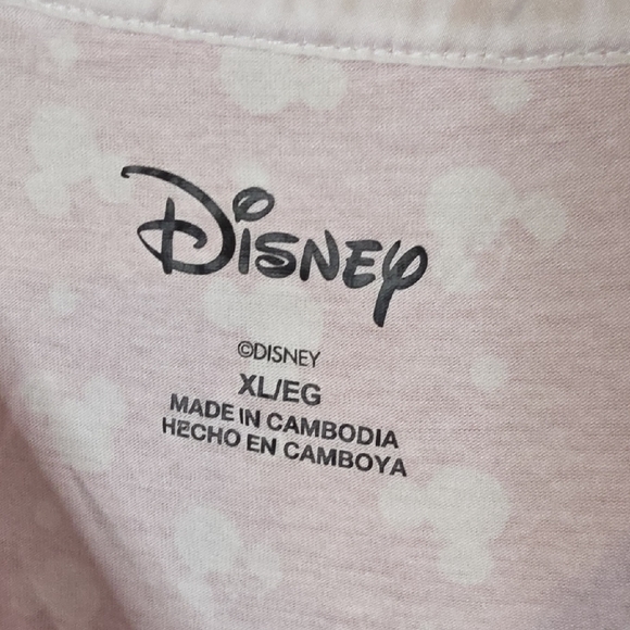 Disney Light Pink Sleepwear Short Sleeve Top Shorts XL Dots Pajamas - Picture 3 of 5